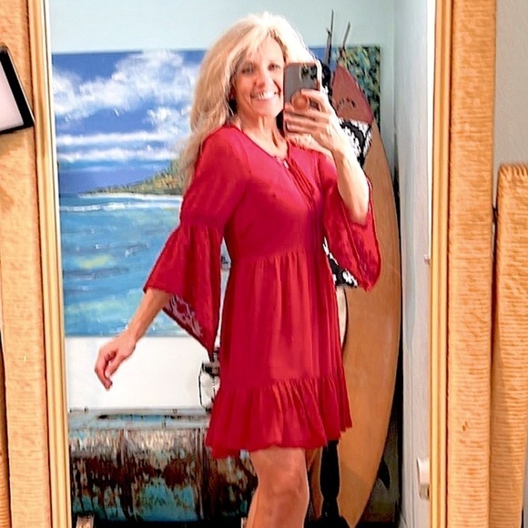 ⭐️Band of Gypsies, Lovely Boho Dressw/POCKETS,Complete Slip-Dress Lining,Fun! - Picture 3 of 15